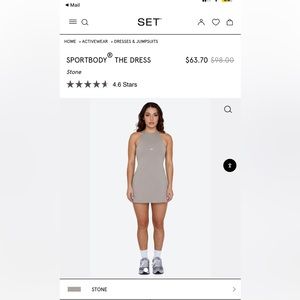 Set Active Sportbody Dress. Size: S. Color: Stone